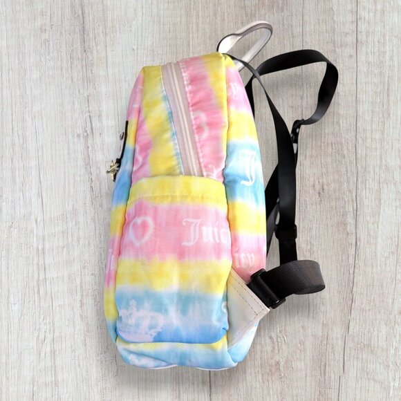 Juicy Couture Y2K Rainbow Tie Dye Mini Backpack Pastel Crown Hearts Coquette Bag main image 9